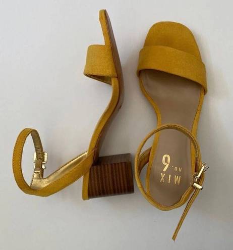 mix no. 6 Yellow Suede Block Heels