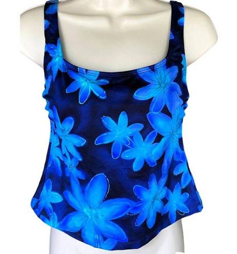 Longitude 2 Piece Bright Blue Floral TANKINI Swimsuit by  ~ Women's Size 8