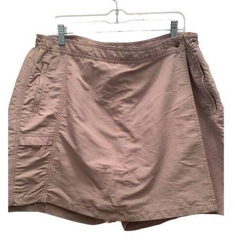 L.L.Bean  Womens Trail Skort Beige Sz XL Nylon Athleisure Vintage Casual Sporty