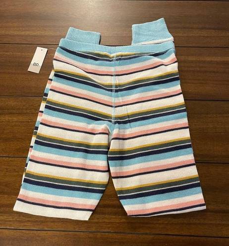 BP NWT . Multicolor Stripe Elastic Waist Tapered Ribbed Knit Leggings Pants Small