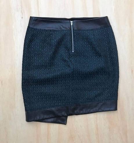 Helmut Lang Angled Peak Jacquard Leather Skirt size extra small XS