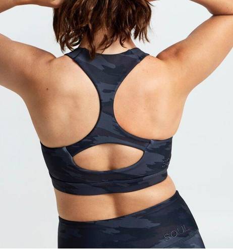 SoulCycle SOUL by  Double Knit Bra Camo Medium