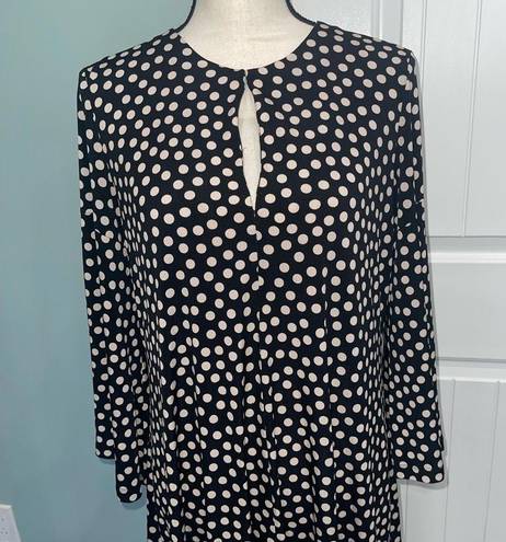 Julian Taylor  New York polka dot bell sleeve keyhole dress size 12