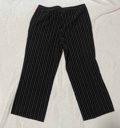 Dress Barn  Women's Dress Pant Black Striped zip button Size 14W