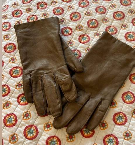 Krass&co Vintage Genuine Leather Brown Gloves 60s Fownes Bros &  size small