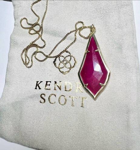 Kendra Scott Maroon Jade Long Pendant