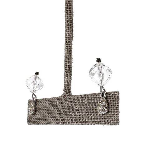 Swavorski Swarovski Rhinestone Earrings Silver Tone Pave and Clear Crystal Bead Dangle