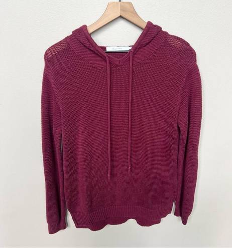 Harper  Lane Stitch Fix Knit Hoodie Sweater Burgundy Red Size Medium