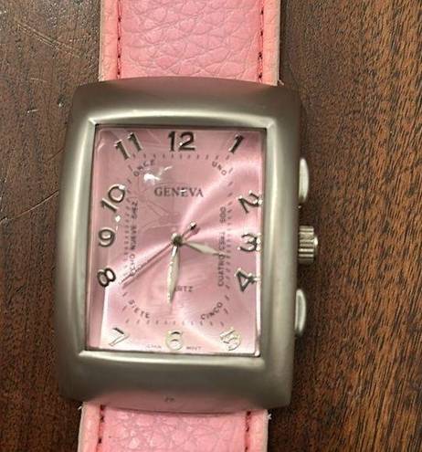 Geneva Barbie pink large quartz watch