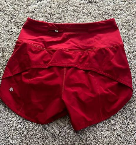 Lululemon Speed Up Shorts 4”in Red