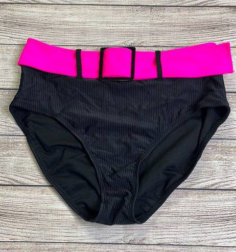 No Bo  Ribbed Belted High Waist Bikini Bottom