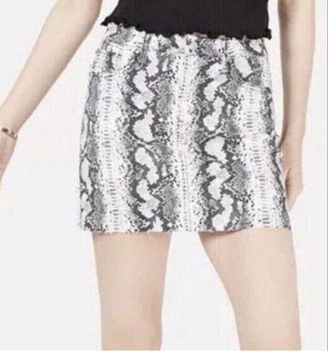 Tinseltown  Mini Snakeskin Skirt White Black Grey Pockets Size 11 NWOT