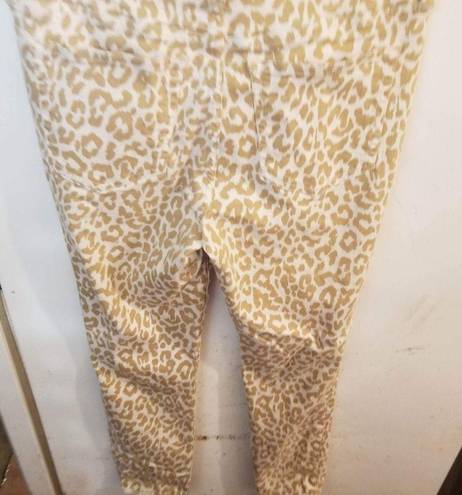 J.Crew  denim size 28 cream colored jeans with tan animal print frayed on the hem