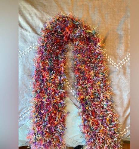 90s vibe Cozy Knit Scarf Super Soft Rainbow Colorful Bohemian Warm Women