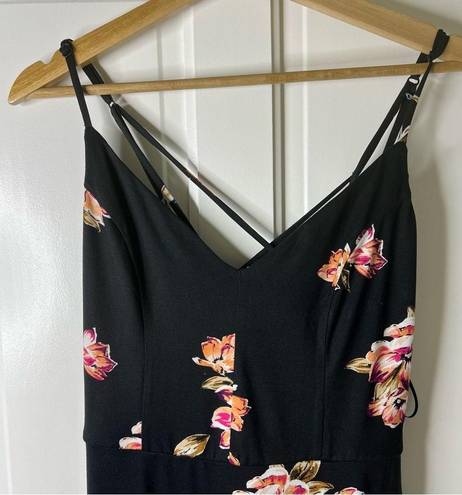 Nine Britton NWT  Willow brushed knit maxi dress floral black fit and flare Large