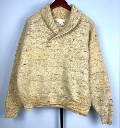 Krass&co Vintage Wills & . Cream Wool Crossover Shawl Collared Pullover Sweater