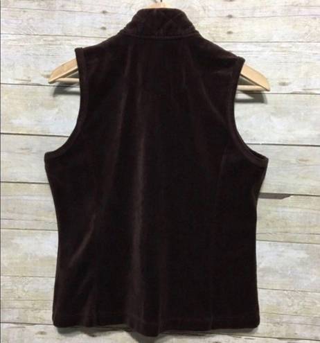 Charter Club  quilted chocolate Brown velour vest size M