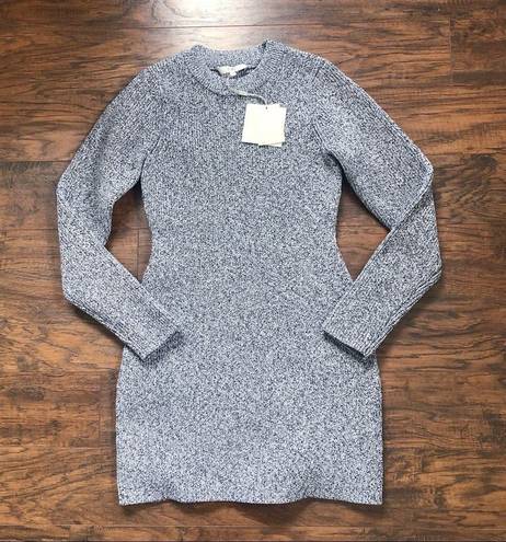 Tibi  • Tech Poly Sculpted Sweater Mini Dress grey knit chunky heathered black