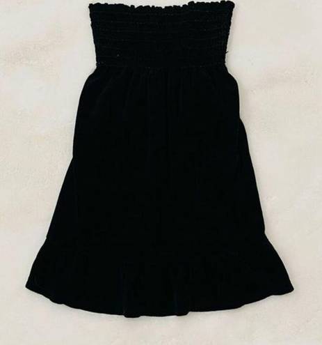 Juicy Couture  | Smocked Mini Black Velour Tube Terrycloth Dress Size P