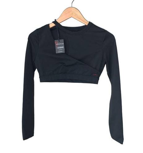 n:philanthropy  Black Roxbury Womens Cut-Out Asymmteric Crop Top