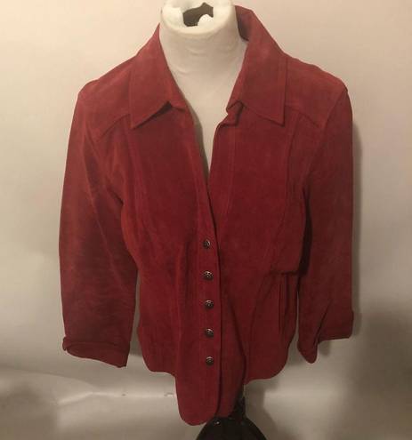 Dress Barn  red leather jacket size medium