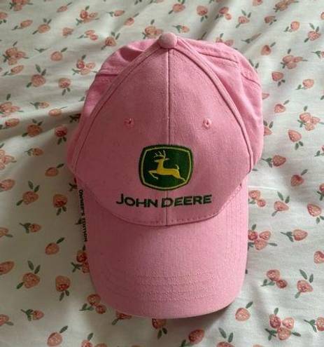 John Deere Pink  baseball trucker hat with embroidered logo