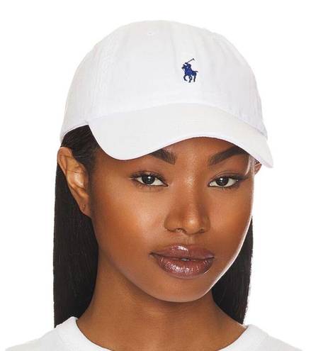 Polo  Ralph Lauren Chino Cap in White & Marlin Blue