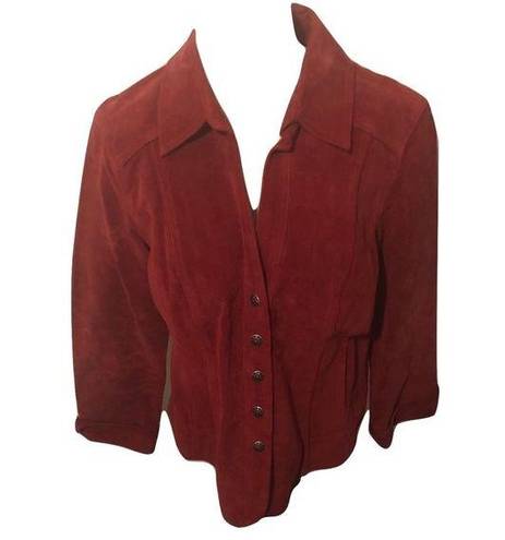 Dress Barn  red leather jacket size medium