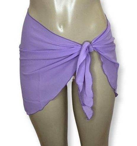 Zuliana lilac lettuce trim sarong/cover up