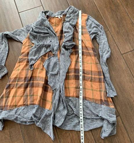 BKE  Plaid Flannel Open Front Cardigan sz XS