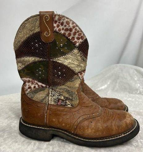 Justin Boots Justin Gypsy leather Boots 7B cowboy cowgirl patchwork