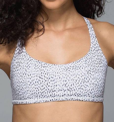 Lululemon Free To Be Bra White Gray Speckled Size 4