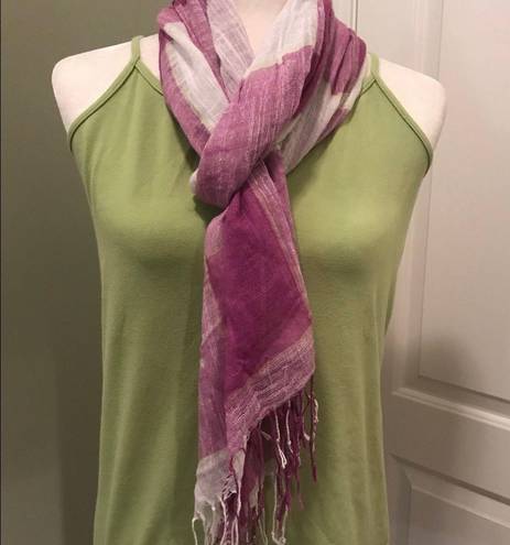 Kirra Fantastic Longer Length Rectangle Scarf  Purple & White