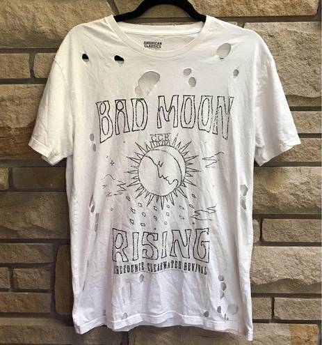 The Moon American Classics CCR Creedence Clearwater Bad Rising Band T-Shirt White M