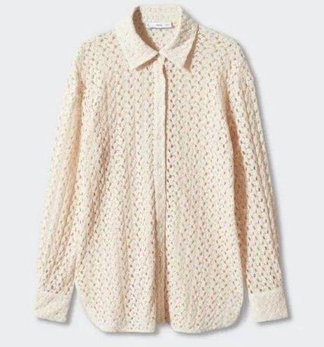 Mango  Ecru crocheted blouse NWT