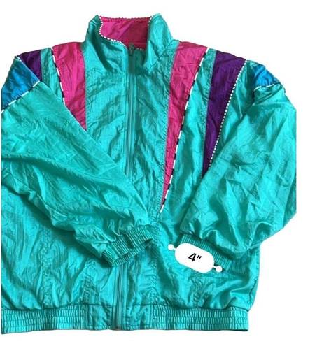 Lavon Vintage   80s 90s Bright Multi Color Windbreaker and  joggers set  Size XL