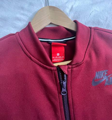 Nike Qsport burgundy orange color lock sweatsuit zip up jumpsuit XS