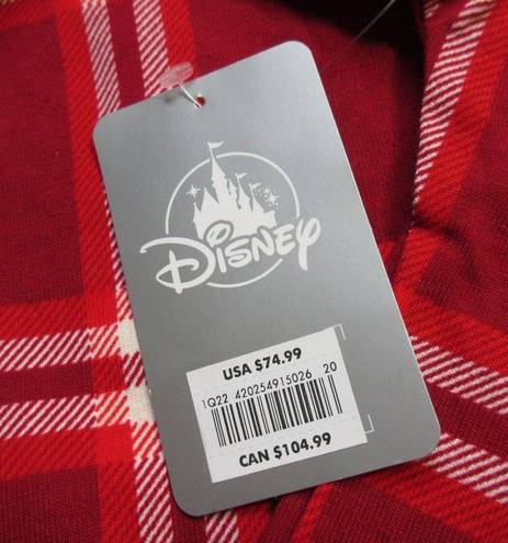 Disney NWT  Mickey Mouse Holiday Plaid Spirit Jersey in Red Seasons Greetings XXL