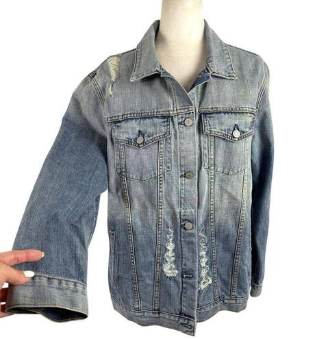 Rails  Knox Denim Trucker Jacket Women Size Large Vintage Wash Distressed Cotton