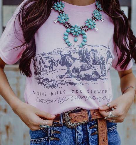 Western Graphic Tee Pink