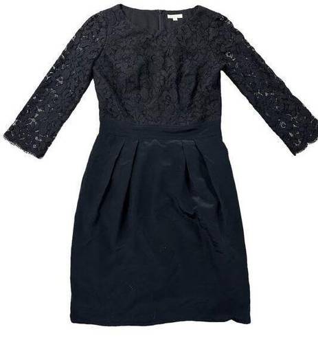 Shoshanna  Black Cocktail Dress Mini Lace Sleeves 2