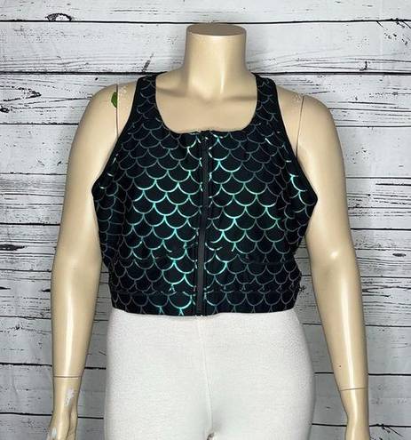 Torrid  Active Size 5 Iridescence Mermaid Light Support Zip Front Sports Bra