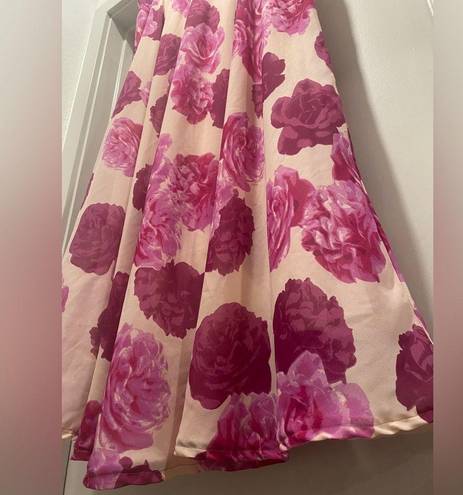 Krass&co VTG 90s NYCC New York Clothing . Pink Roses Floral Patterned Maxi Skirt - M