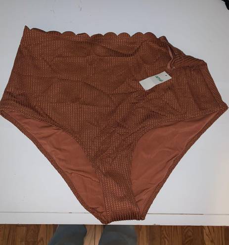 Aerie NWT  Scalloped Brown Bikini Bottoms