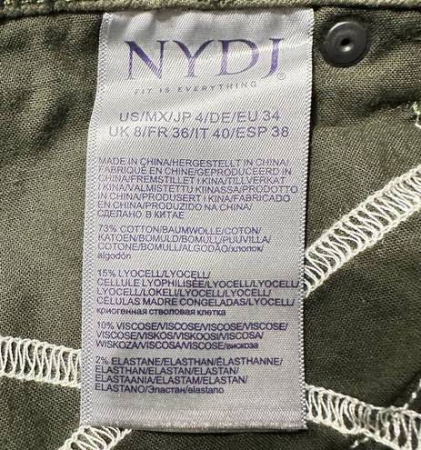 NYDJ Marilyn Straight Jeans Lift Tuck Technology Olive Green Women's Size 4 NWT