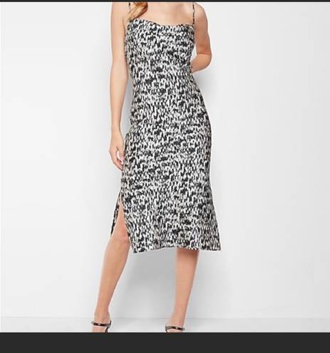 EXPRESS Abstract Print Satin Cowl Neck Midi Slip Dress