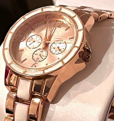 Charter Club NEW  2 Tone BRACELET WATCH Women Radiant 34mm Rose Gold White Boxed