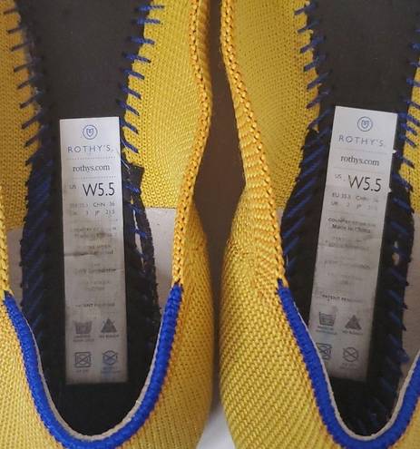 Rothy's  Shoe Size 5.5 Yellow Rubber Woven Pointed Toe closed heel Shoes