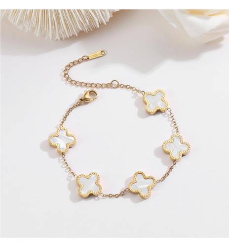 Gold Plated Clover Lucky Bracelet for Women 18K Gold Plated Clover Lucky