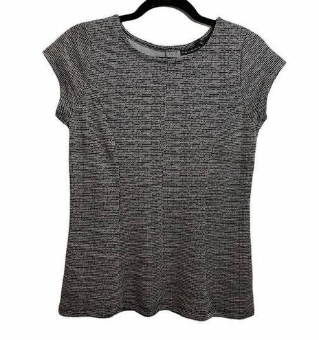 Tahari  Gray Peplum Short Sleeve Top